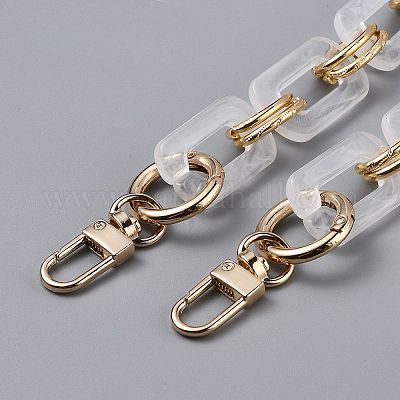 Resin Bag Chains Strap, with Golden Alloy Link and Swivel Clasps, for Bag  Straps Replacement Accessories, WhiteSmoke, 45x2cm