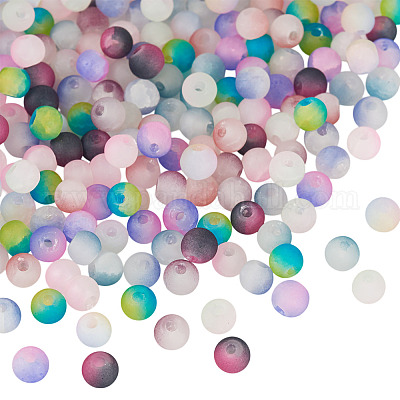 200шт 10 цвета треск стеклянные бусины нити GLAA-TA0003-31D-1