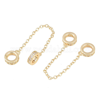 Латунные микропаве прозрачные кубические циркониевые предохранительные цепи&nbsp;KK-H257-01G-1