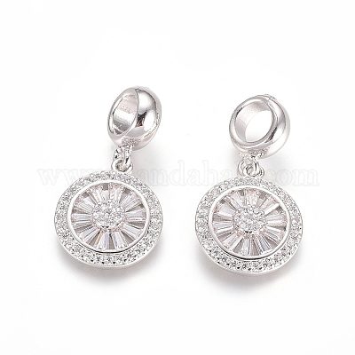 Латунь микропейв кубический цирконий европейские подвески с подвесками X-ZIRC-E163-19P-1