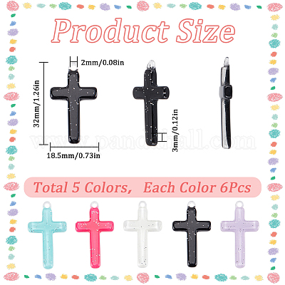 30шт 5 цвета непрозрачные акриловые подвески OACR-SC0001-35-1