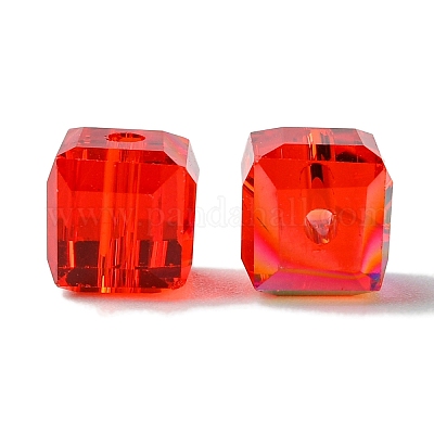 100шт прозрачные гальванические стеклянные бусины GLAA-K064-08A-AB06-1