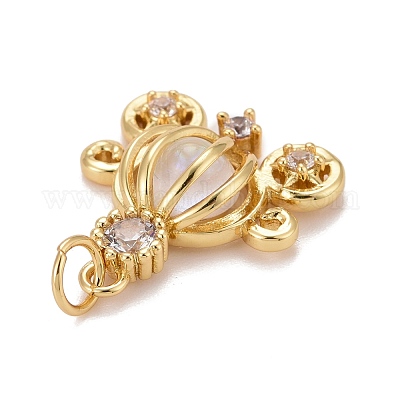 Латунные микропаве прозрачные подвески с фианитом ZIRC-C030-06G-1