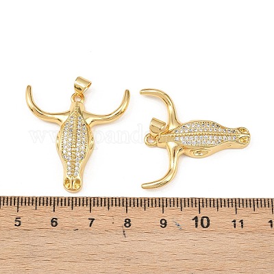 Латунные микропаве прозрачные подвески с фианитом KK-F919-31B-G-1