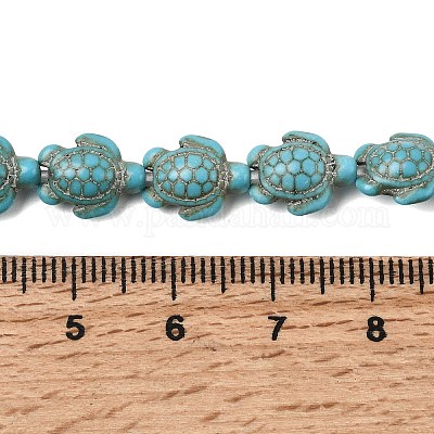 Chapelets de perles en turquoise synthétique&nbsp;G-E456-35D-8x10mm-03-1