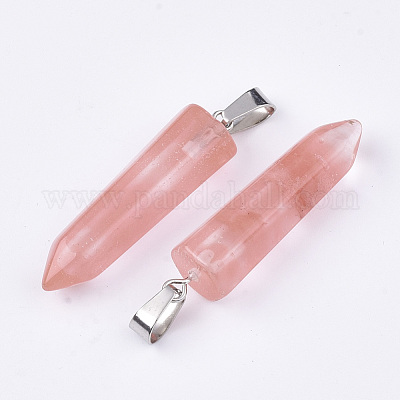 Точечные подвески из вишневого кварцевого стекла G-R220-34N-1