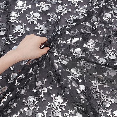 Хэллоуин полиэфирная сетчатая ткань AJEW-WH0314-852D-1