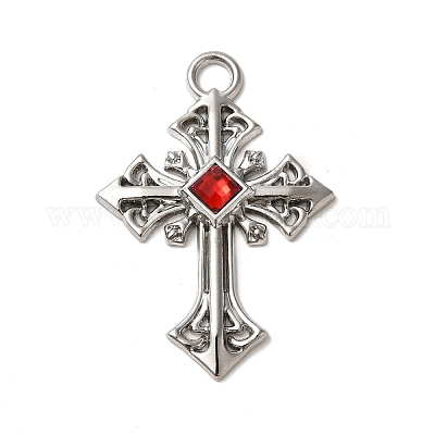 Большие подвески из сплава с рубиновыми стразами FIND-G067-15A-P-1