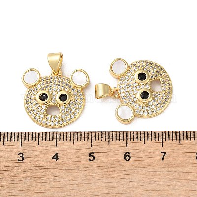 Латунные микропаве прозрачные подвески с фианитом KK-B083-40C-G-1