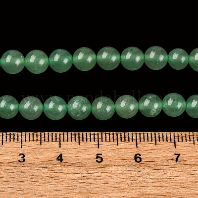 Естественный зеленый авантюрин круглый шарик нити G-P070-37-6mm-1