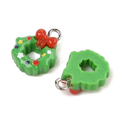 Подвески из непрозрачной смолы на рождественскую тематику RESI-S08-02O-1