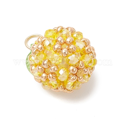 Подвески из акрила и стеклянных бусин PALLOY-MZ00880-02-1