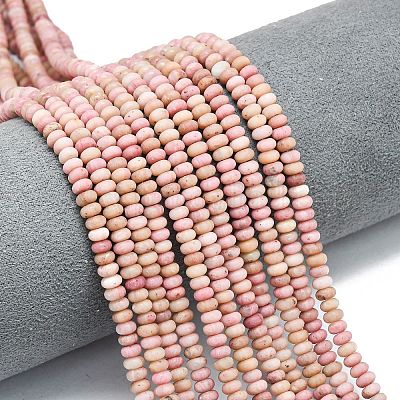 Природные родонит бисер нитей G-P575-A18-4x2mm-1