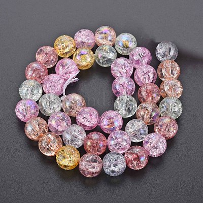 Гальваника кракле стеклянные бусины GLAA-S192-C-009B-1