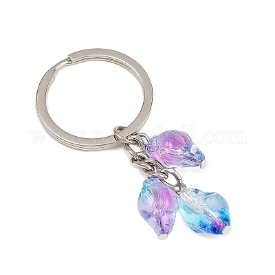 7 шт. прозрачные стеклянные брелки с аэрозольной краской KEYC-JKC01391-1