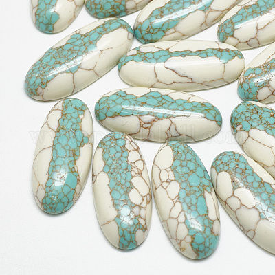 Синтетических бирюзовый кабошон&nbsp;TURQ-S290-38-1