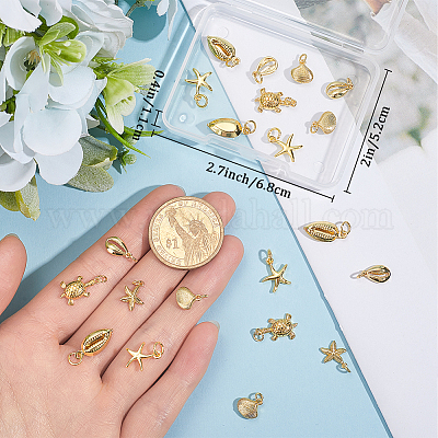 24шт 6 стиля латунные подвески KK-BBC0014-37-1