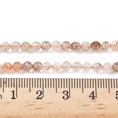 Нити бусин из натурального рутилированного кварца G-L622-C06-4mm-1