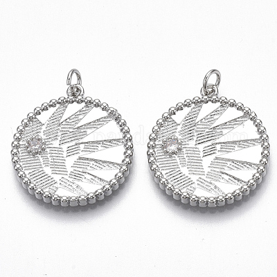 Латунные микропаве прозрачные подвески с фианитом KK-S356-008P-NF-1