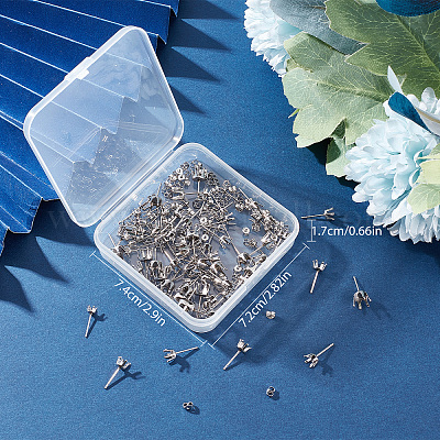 90 шт. 3 размера сережек-гвоздиков из нержавеющей стали 304 STAS-SC0004-85-1