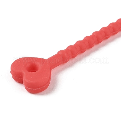 Силиконовые кабельные стяжки в форме сердца AJEW-C034-02F-1