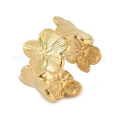 Регулируемые открытые манжеты из нержавеющей стали 304 для женщин&nbsp;LS-RJEW-U060-03B-G-1