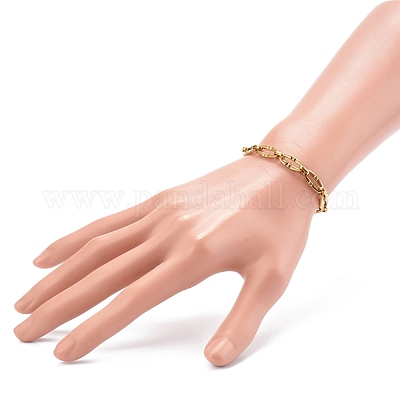 Браслеты из овальной цепочки из нержавеющей стали 304 BJEW-JB06101-01-1