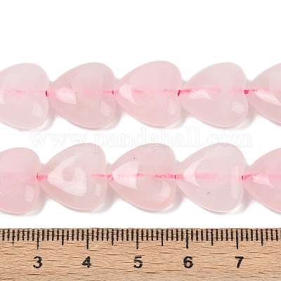 Сердце природного розовый кварц бисер пряди G-G632-03-1