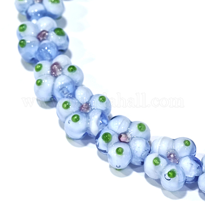 Бусы лэмпворк ручной работы LAMP-D015-08G-1