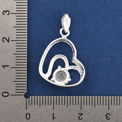 Подвески из тонкого серебра с прозрачными кубическими цирконами STER-P069-03B-S-1