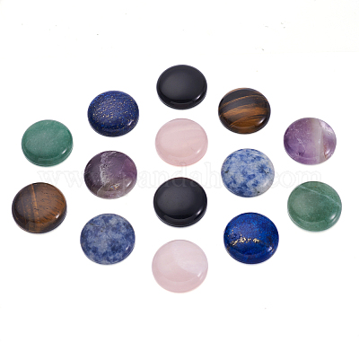 14 шт. 7 стиля кабошонов из натуральных смешанных драгоценных камней G-FW0001-14-1