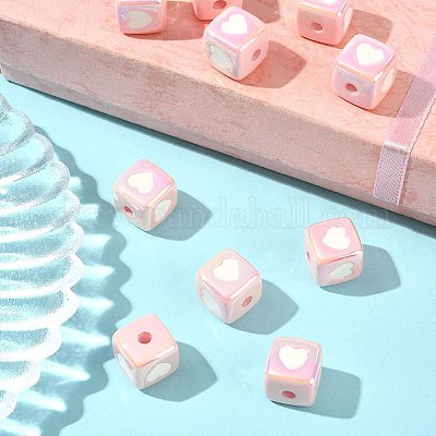 10 шт. непрозрачные акриловые эмалевые бусины ACRC-FS0001-02F-1