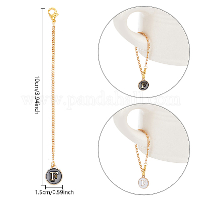 Плоские круглые подвески из эмалевого сплава с буквами AJEW-AB00184-06-1