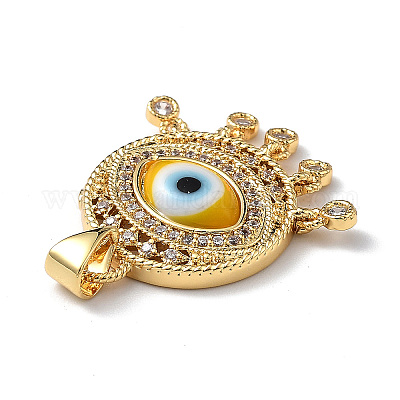 Подвески от сглаза лэмпворк с разноцветными фианитами ZIRC-L102-14G-1