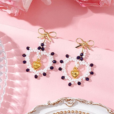 Стеклянные бусины EJEW-MZ00396-01-1