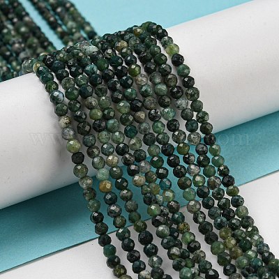 Chapelets de perles en agate mousse naturelle&nbsp;X-G-K020-3mm-32-1