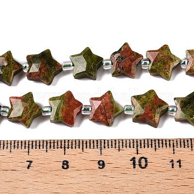 Природные Unakite бисер нитей G-T138-187-1