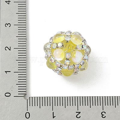 Сверкающие акриловые инкрустированные круглые бусины CLAY-NH0003-03S-06-1