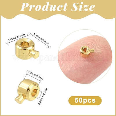 50шт латунные обжимные бусины&nbsp;KK-YW0003-69G-1