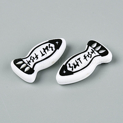 Печатные непрозрачные бусины из смолы&nbsp;RESI-N043-22C-1