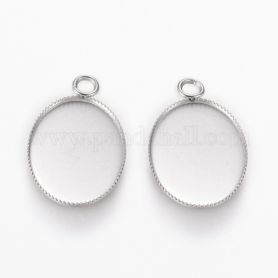 Подвеска-кабошон из нержавеющей стали 304 STAS-L195-11B-1