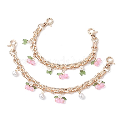 2 шт. Декоративные цепочки для стеклянных цветов и фруктов AJEW-BA00172-01-1