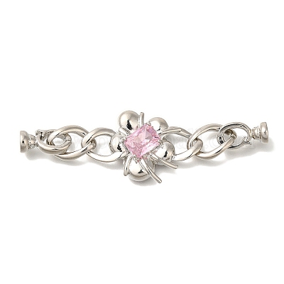 Латунные микро проложить кубического циркония раз за застежками KK-K389-009P-1