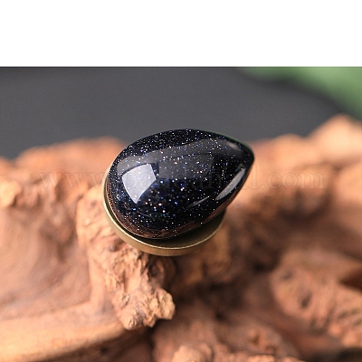 Синтетический голубой авантюрин яйцо фигурки статуэтки для домашнего офиса украшение рабочего стола PW-WG1DC51-26-1