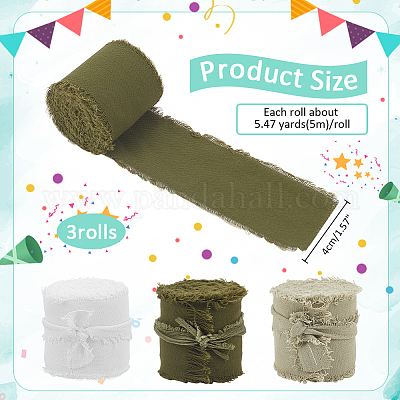 3 рулон хлопковых лент двух цветов с потертостями OCOR-WH0045-08B-1