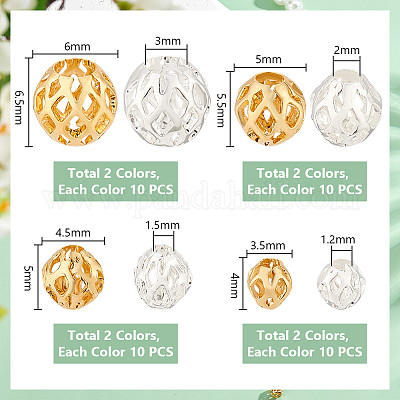 80 шт. 8 стиля долговечные полые латунные бусины с покрытием KK-PH0006-75-1