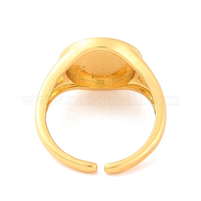 Круглые женские открытые манжеты из латуни с эмалью Инь-Янь RJEW-U009-11E-G-1