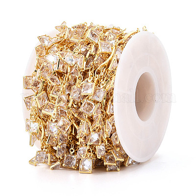 Цепи из латуни и стекла с фестончатыми прутьями CHC-T018-09G-1