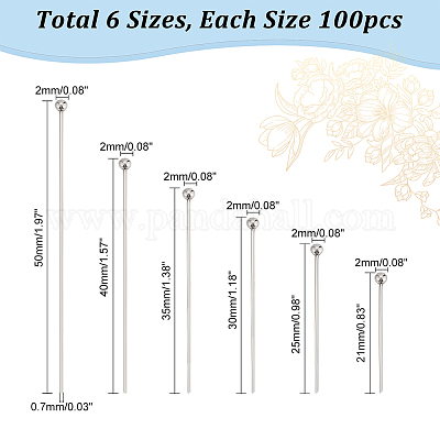 600 шт. 6 шт. штифта с шаровой головкой из нержавеющей стали марки 304 STAS-PH0005-49-1