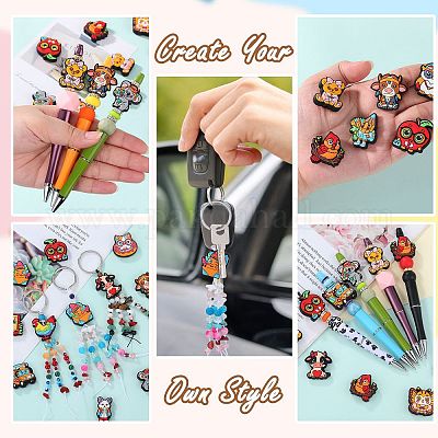 12 шт. 6 стильных экологически чистых силиконовых бусины для пищевых продуктов SIL-SZ0002-72A-1